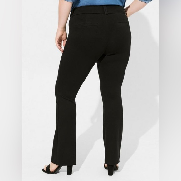 Torrid Deep Black Trouser Boot Studio Luxe Ponte Mid-Rise Pant - Picture 2 of 10